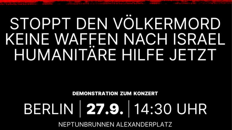 Zusammen für Gaza – Demo am 27. 9 in Berlin